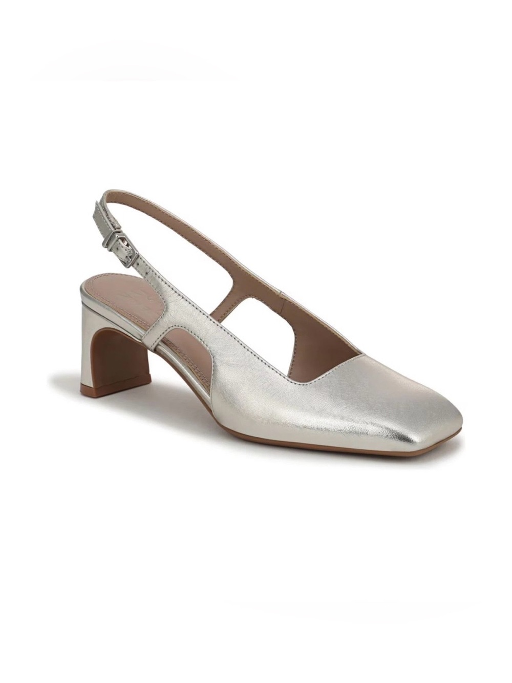 Naturalizer 1927 Carmen Slingback Pumps Silver Sand Leather Sz 7